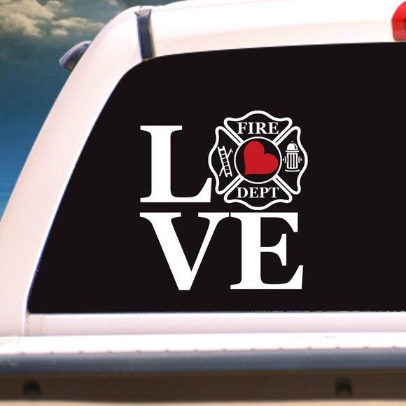5-6" FIRE LOVE VINYL CAR DECAL #FFL8 - Picture 1 of 8